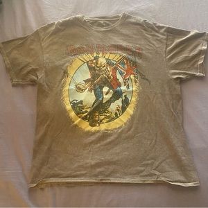 tan-brown iron maiden shirt
